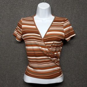 Rebellious Dreamer - T-shirt - Women's size S - Short sleeve, v-neck, striped